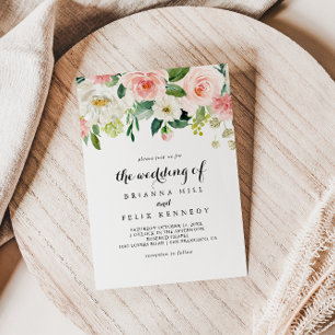 Einfache Blumenkalligraphie Einladung