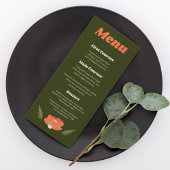 Einfache Blumenkarte Menükarte