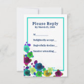 Einfache Blumenkaskadeneinladungs-Antwortkarte Einladung (Vorderseite)