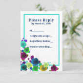 Einfache Blumenkaskadeneinladungs-Antwortkarte Einladung (Stehend Vorderseite)