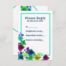 Einfache Blumenkaskadeneinladungs-Antwortkarte