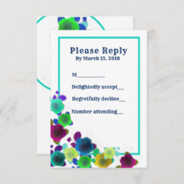 Einfache Blumenkaskadeneinladungs-Antwortkarte Einladung