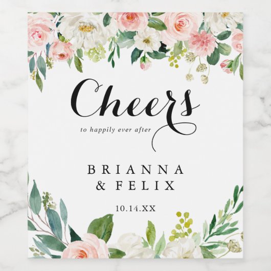 Einfache Blumenkohlrüber Hochzeiten von Weinetiket Weinetikett (Einzelnes Label)