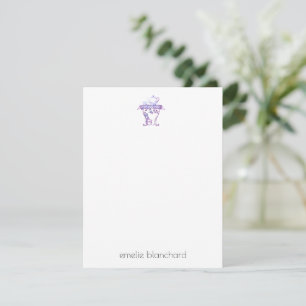 Einfache Blumenlavender Tea Time Personalisiert Mitteilungskarte