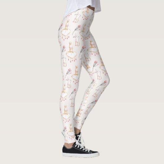 Einfache BlumenLeggings häschen-Muster-Ostern | Leggings (Rechts)