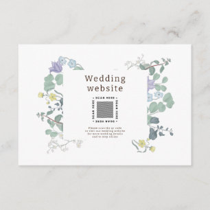 Einfache blumenminimalistische Hochzeit Begleitkarte