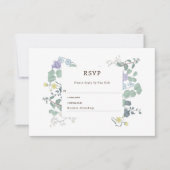 Einfache blumenminimalistische Hochzeit RSVP Karte (Vorderseite)
