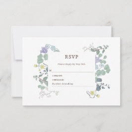 Einfache blumenminimalistische Hochzeit RSVP Karte