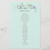 Einfache blumenminimalistische Hochzeitsprogramme (Rückseite)