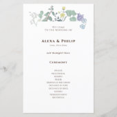 Einfache blumenminimalistische Hochzeitsprogramme (Vorderseite)