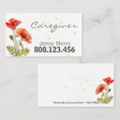 Einfache Blumenmohn-Karriere Visitenkarte (Vorne/Hinten)