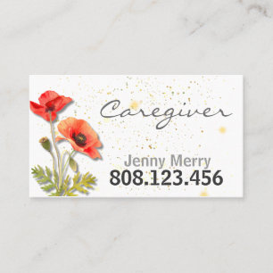 Einfache Blumenmohn-Karriere Visitenkarte