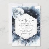 Einfache blumenmondlische Hochzeit Save The Date (Vorderseite)