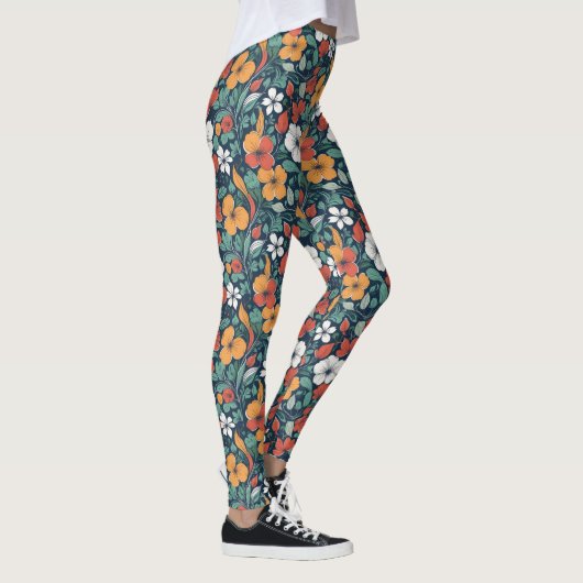 Einfache Blumenmuster Leggings (Rechts)
