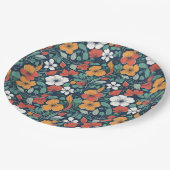 Einfache Blumenmuster Pappteller (Schrägansicht)
