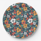 Einfache Blumenmuster Pappteller (Vorderseite)