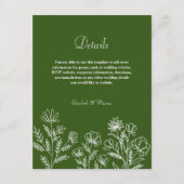 Einfache, blumenolivgrüne Hochzeitskarte Begleitkarte (Vorderseite)