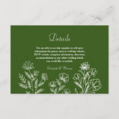 Einfache, blumenolivgrüne Hochzeitskarte Begleitkarte (Vorderseite)