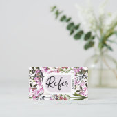 Einfache Blumenreferenz an Freunde Print Empfehlungskarte (Stehend Vorderseite)