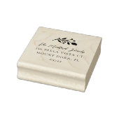 Einfache Blumenrig Elegante Script-Adresse Gummistempel (Stempel)