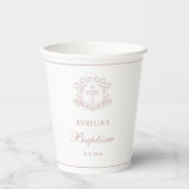 Einfache Blumenrosa-Taufe Pappbecher (Vorderseite)