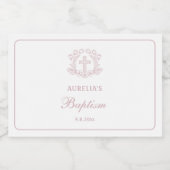 Einfache Blumenrosa-Taufe Schaumweinetikett (Einzelnes Label)