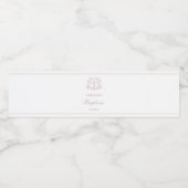 Einfache Blumenrosa-Taufe Wasserflaschenetikett (Einzelnes Label)