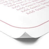 Einfache Blumenrosa-Taufkarte Poster (Ecke)