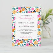 Einfache Blumenschrift Einladung (Stehend Vorderseite)