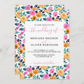 Einfache Blumenschrift Einladung (Vorne/Hinten)