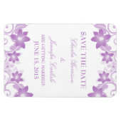 Einfache Blumenschrift Speichern Sie das Datumsfen Magnet (Horizontal)