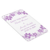 Einfache Blumenschrift Speichern Sie das Datumsfen Magnet (Rechte Seite)