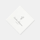 Einfache Blumenschrift White Boho Wedding Custom Serviette (Ecke)