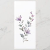 Einfache Blumenskriptkarte für das Hochzeitsmenü Menükarte (Rückseite)