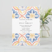 Einfache Blumensommer Spanisch Hochzeit Einladung (Stehend Vorderseite)