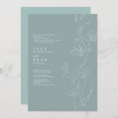 Einfache, blumenstaubige Hochzeitsfeier Einladung (Vorne/Hinten)
