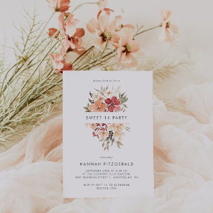Einfache Blumensüße 16 Geburtstag Einladung