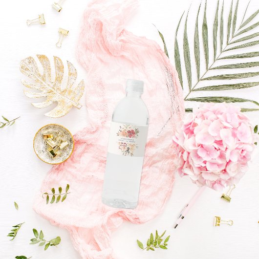 Einfache Blumensüße 16 Geburtstag Wasserflaschenetikett