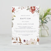 Einfache Blumentaufe Einladung (Stehend Vorderseite)