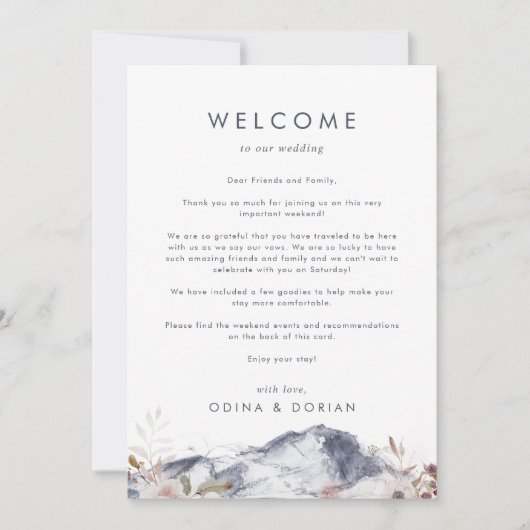 Einfache Blumenübersicht Begrüßungsbrief und -reis (Vorderseite)