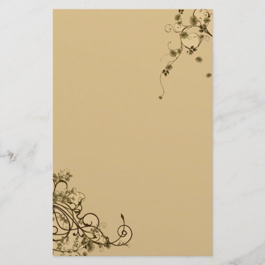 Einfache Blumenwirbelsäule Briefpapier (Vorderseite)