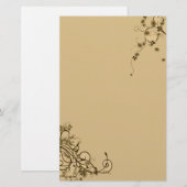 Einfache Blumenwirbelsäule Briefpapier (Vorne/Hinten)