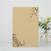 Einfache Blumenwirbelsäule Briefpapier (Stehend Vorderseite)