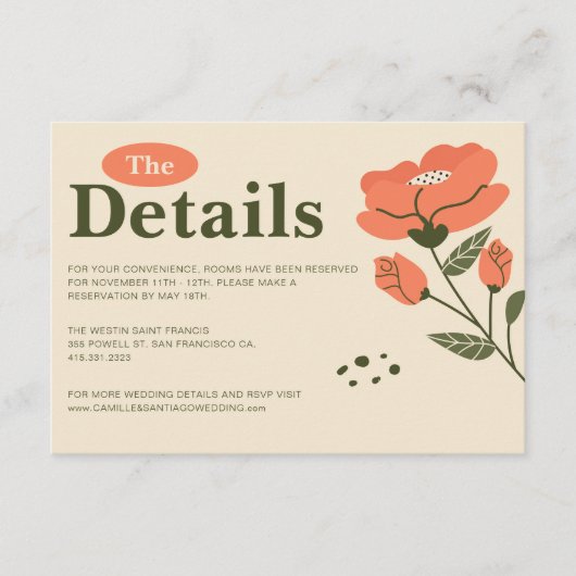 Einfache Blumenzettel Begleitkarte (Vorderseite)