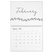 Einfache Blumenzweige, handschriftlicher Kalender (Feb 2027)