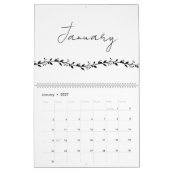 Einfache Blumenzweige, handschriftlicher Kalender (Jan 2027)
