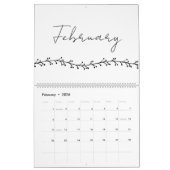 Einfache Blumenzweige, handschriftlicher Kalender (Feb 2026)