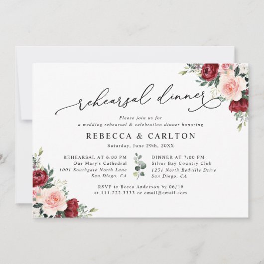 Einfache Blumenzwiebelabende Probe Einladung (Vorderseite)