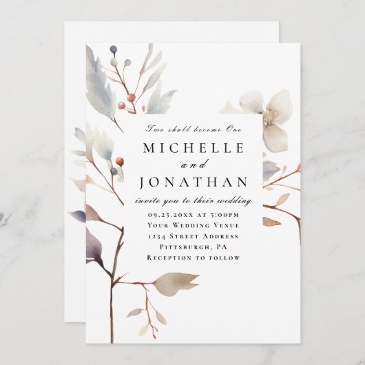 Einfache Blumenzwiebeln werden zu einer Christlich Einladung (Vorne/Hinten)