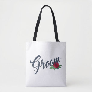 Einfache Blumige Hochzeits-Kalligrafie für den Brä Tasche
